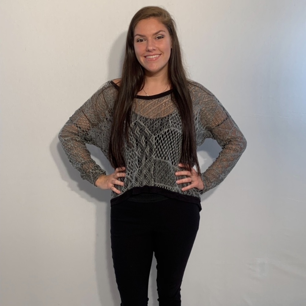 See through Rue 21 Long Sleeved Over Shirt
